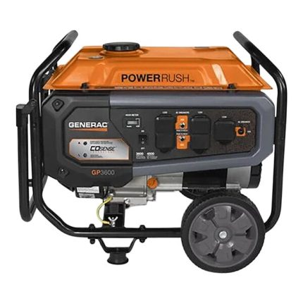 Generac GP Series GP3600 Gasoline-Powered Portable Generator with Recoil Pull Start 7721 - 3,600/4,500W, 120V